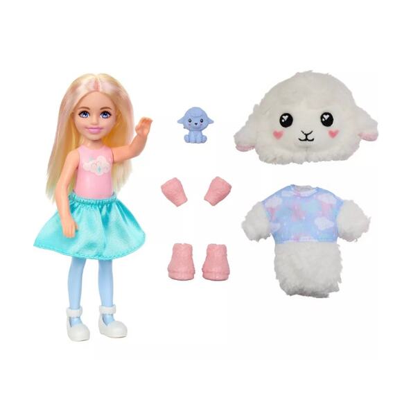 Barbie Chelsea Cutie Reveal Cozy Cute Tees Series Lamb Doll - Picture 2 of 5